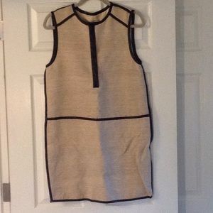 Malene Birger tan dress with black leather accents